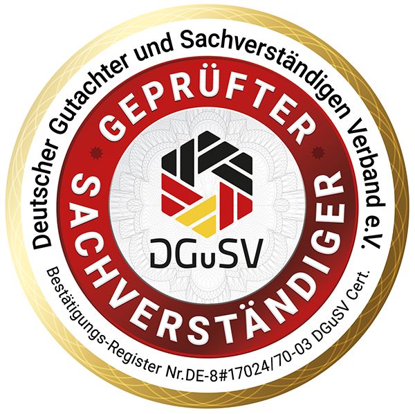 Siegel des Deutschen Gutachter und Sachverständigen Verbands e. V.: Geprüfter Sachverständiger